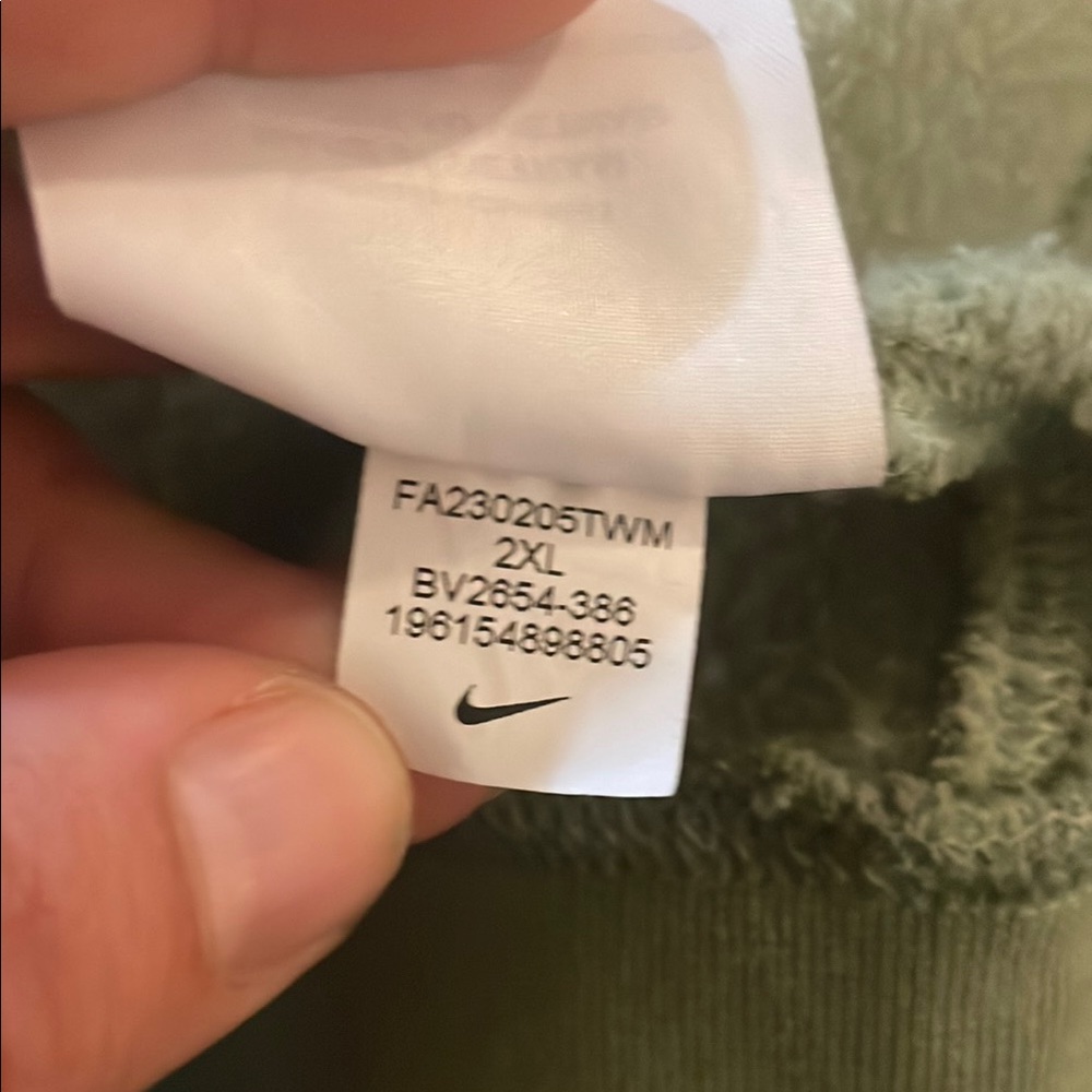 Nike Men's Olive Sweater Hoodie - Picture 7 of 8